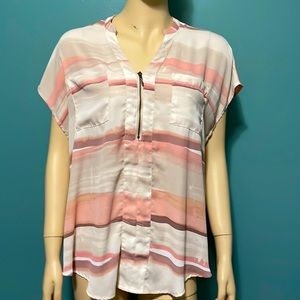 Torrid Georgette Zip-Front Dolman Blouse